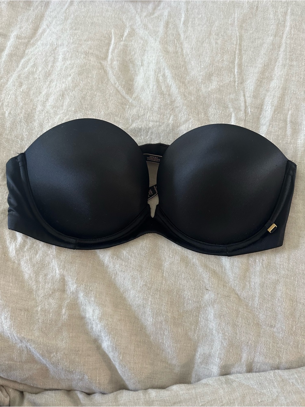 Victoria's Secret Black Strapless Molded Cup Bandeau Bra
